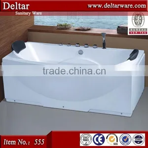 Bathroom Artistic Model Hot Tub, Wash Tub With Shower Faucet, Soaking Tub With Skirt White thumbnail-1
