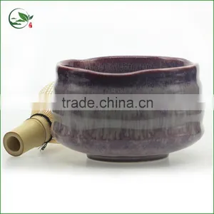 Light Red Porcelain Enameled Bowls Used for Holding Matcha Powder thumbnail-1
