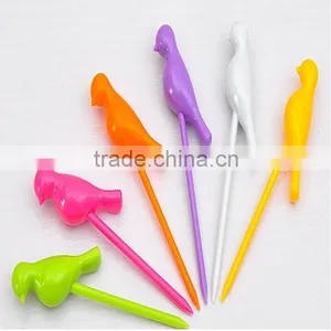 New Style Rainbow Colors Cute Bird Plastic Fruit Fork Set thumbnail-6