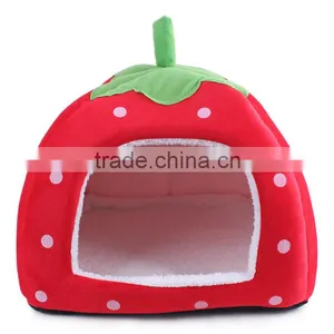 Comfortable Material Folding Kennel Strawberry Shape Design Dog Bed With Different Color and Size thumbnail-2