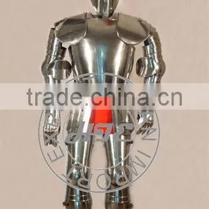 Medieval Full Suit of Armor With Red Plume thumbnail-1