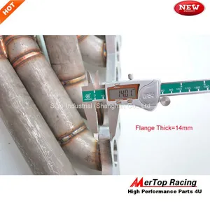 Mertop 3mm Thick Schedule 40 T4 Supra 2JZGTE 2JZ-GTE 2JZ GTE Equal Length T4 Turbo Manifold +44mm V Band Wastegate thumbnail-2