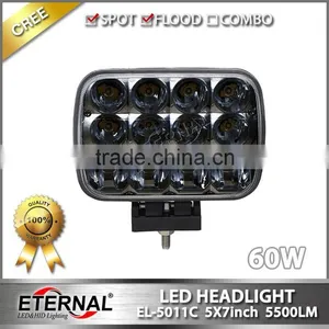 60W 5x7in Led Headlight Replacement Bulb Kit H6014 H6052 H6054 Lamp for Jeep Mazda Honda Mitsubishi Hyundai thumbnail-2