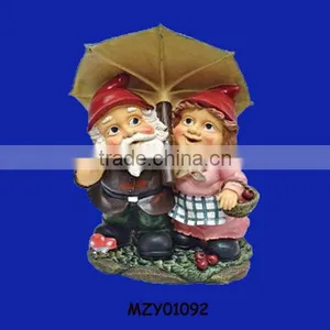 Lovely Handmade Gnome Couple Statue of Garden Dwarfs thumbnail-1