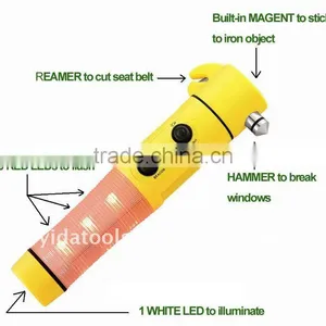 Led Light Emergency Hammer With Seat Belt Cutter thumbnail-1