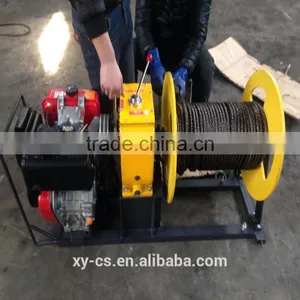 3T Gasoline Wire Rope Pulling Winch Wire Take up and Stringing Machine thumbnail-1