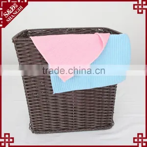 100% Handmade pe Rattan Woven Cloth Laundry Hamper Baskets Wholesale thumbnail-1