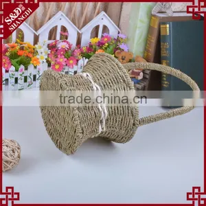 Wholesale Planter With Plastic Liner Seagrass Handmade Flower Girl Basket thumbnail-3