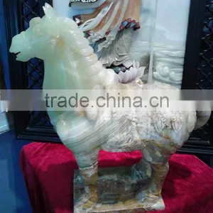 Hand Carving Jade Horse Statue Ornaments thumbnail-1
