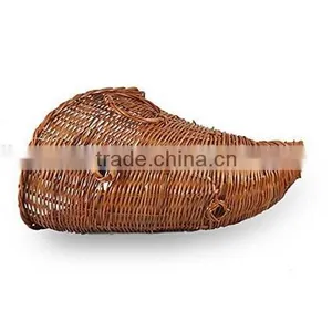 Planter With Basket Beautiful Floral Basket Wicker Rattan Cornucopia Basket thumbnail-2
