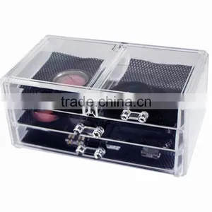 Clear Acrylic 4 Drawers Cosmetic Holder Container Makeup Box Organizer thumbnail-4