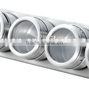 9 Pieces Stainless Steel Magnetic Container Spice Rack Set thumbnail-5