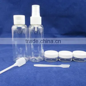 7pcs Plastic Transparent Travel Bottle Set for Women Bottle Container Travel Bottle Kit thumbnail-3
