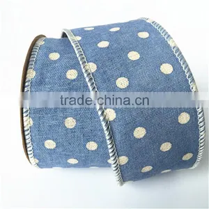 Linen Dots Christmas Ribbon Roll thumbnail-4