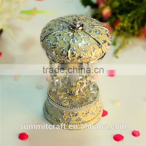 Rotating Luminous Resin Carousel Horse Music Box thumbnail-2