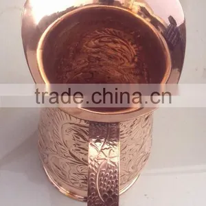 NICELY EMBOSSED 100% PURE COPPER PITCHER FOR WATER, BEER, MOSCOW MULE, VODKA, TRADITIONAL SOLID COPPER WATER JUG thumbnail-4