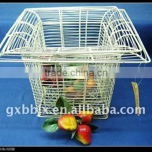 Square Creamywhite Wire Storage Basket thumbnail-1