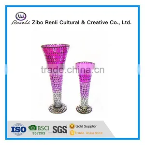2017 New Decorative Red Long Stem Glass Candle Holder thumbnail-1
