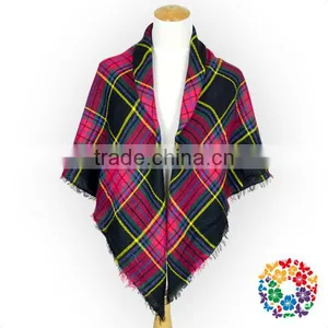 Turkish Pashmina Shawl Red Plaid Winter Shawl Kids Latest Design Shawl thumbnail-3