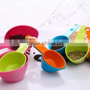 100% BPA Free High Quality Colorful Plastic 4pcs Measuring Spoon Set for Bakery thumbnail-2