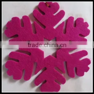 2017 Die Cut Large Felt Hot Pink Snowflake Christmas Ornament Tree Decoration Made in China thumbnail-1