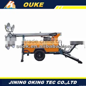 Multifunctional Trailer Mounted Light Tower With High-quality,OKHQ-ZM1000A Trailer Type Mobile Construction Light Tower thumbnail-4