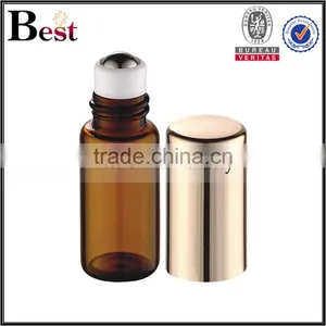 3ml All Size Amber Glass Roller Bottle With Stainless Steel Roller Ball thumbnail-2