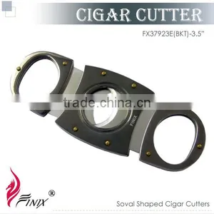 Black Titanium Plated Stainless Steel Custom Cigar Cutter thumbnail-1