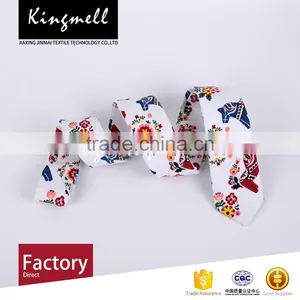 Custom New Fashion Digital Printed Cotton Linen School Tie thumbnail-4