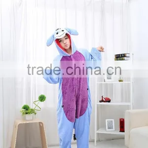 Flannel Cartoon Adult Animal Jumpsuit Animal Pajamas Jumpsuit Donkey Design thumbnail-1