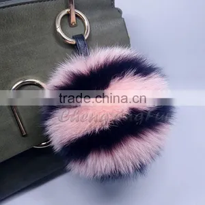 CX-R-55 Best Selling Wholesale Fashion Pendant Cute Fox Fur Ball Bag Charm thumbnail-4