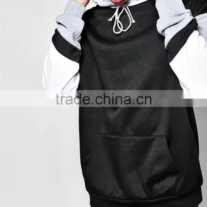 Wholesale Mens Oversized Hooded Sweatshirt Block Sleeve Supreme Hoodie Custom Logo thumbnail-2