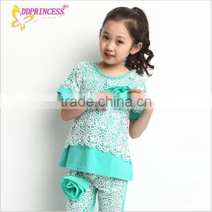 Wholesales Summer Korea Fashion Sport Suit Girl Flower Suit for Children thumbnail-4