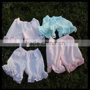 Wholesale Striped Seersucker Girls Ruffle Shorts thumbnail-1