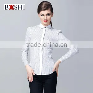 2015 Stylish Ladies Strip Long Cotton Shirts For Girls thumbnail-2