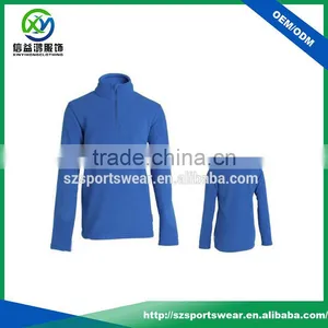 Blue Color Durable Polar Fleece Fabric Men Pullover Hoodies Without Hood thumbnail-1