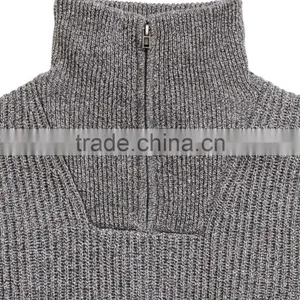 55% Acrylic, 45% Cotton Polo Sweater Pullover Men Half Zip Sweater thumbnail-2