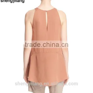 Women 100% Sleeveless Black White Navy Silk Simple Blank Tanktops/singlets thumbnail-1