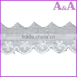 China Online TC Lace Wholesale 2.7cm White Eyelet T/C Lace thumbnail-6