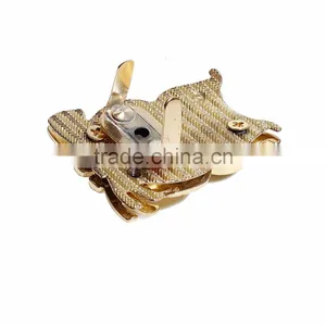 Zinc Based Alloy Purse Twist Turn Lock Gold Plated 50mm(2") x 37mm(1 4/8"), 1 Set thumbnail-2
