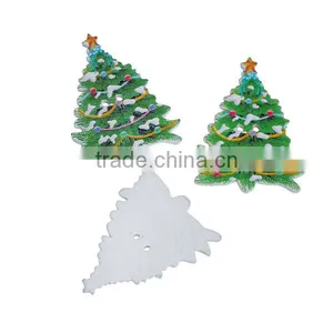 Wood Sewing Buttons Scrapbooking 2 Holes Christmas Tree Multicolor Streak Pattern thumbnail-3