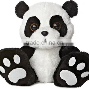 Embroidery Black & White Cartoon Panda With Big Eyes Animal Toy thumbnail-1