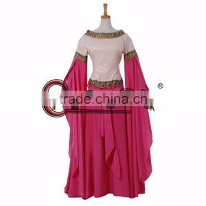 Pink Medieval Dress Medieval Dress Cosplay Costume Victorian Ball Gown Cosplay Costume Women's Fancy Dress Custom Made thumbnail-2