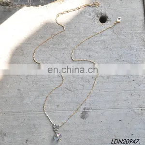 Natural Rainbow Stone Pendant Gold Necklace Fashion Minimalist Necklaces thumbnail-2