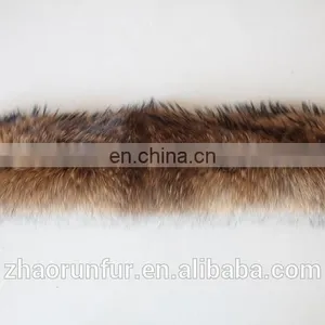 Wholesale Price Fashion Natural Real Dyed Raccoon Fur Collar For Garment thumbnail-5