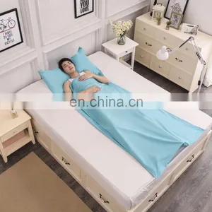 Envelope Style Portable Ultralight Cotton Single Sleeping Bag Liner With Stuff Sack for Travelling/ Camping thumbnail-6