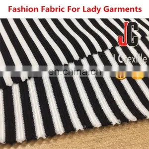 Shaoxing Poly Spandex Yarn Dyed Strip Ottoman Rib Knit Fabric thumbnail-5