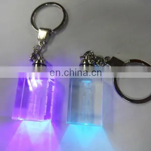 Custome Light Up Glowing LED Crystal Reflector Keychain Keychain thumbnail-1