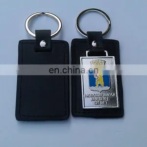 Custom China Factory Directly Promotional Business Gift Leather Keychain, Wholesale Customized Logo Leather Keychains thumbnail-2