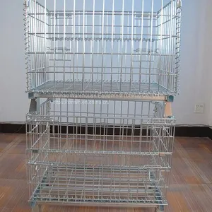 Customized Zinc Coated Heavy Duty Wire Mesh Container for Industrial Parts Warehouse thumbnail-4